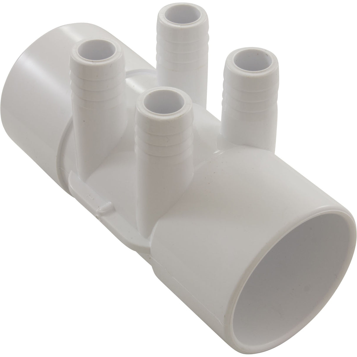 Manifold, 3/4" Barb, 4 Port, Flow Thru, 2" Slip x 2" Slip : 672-7110