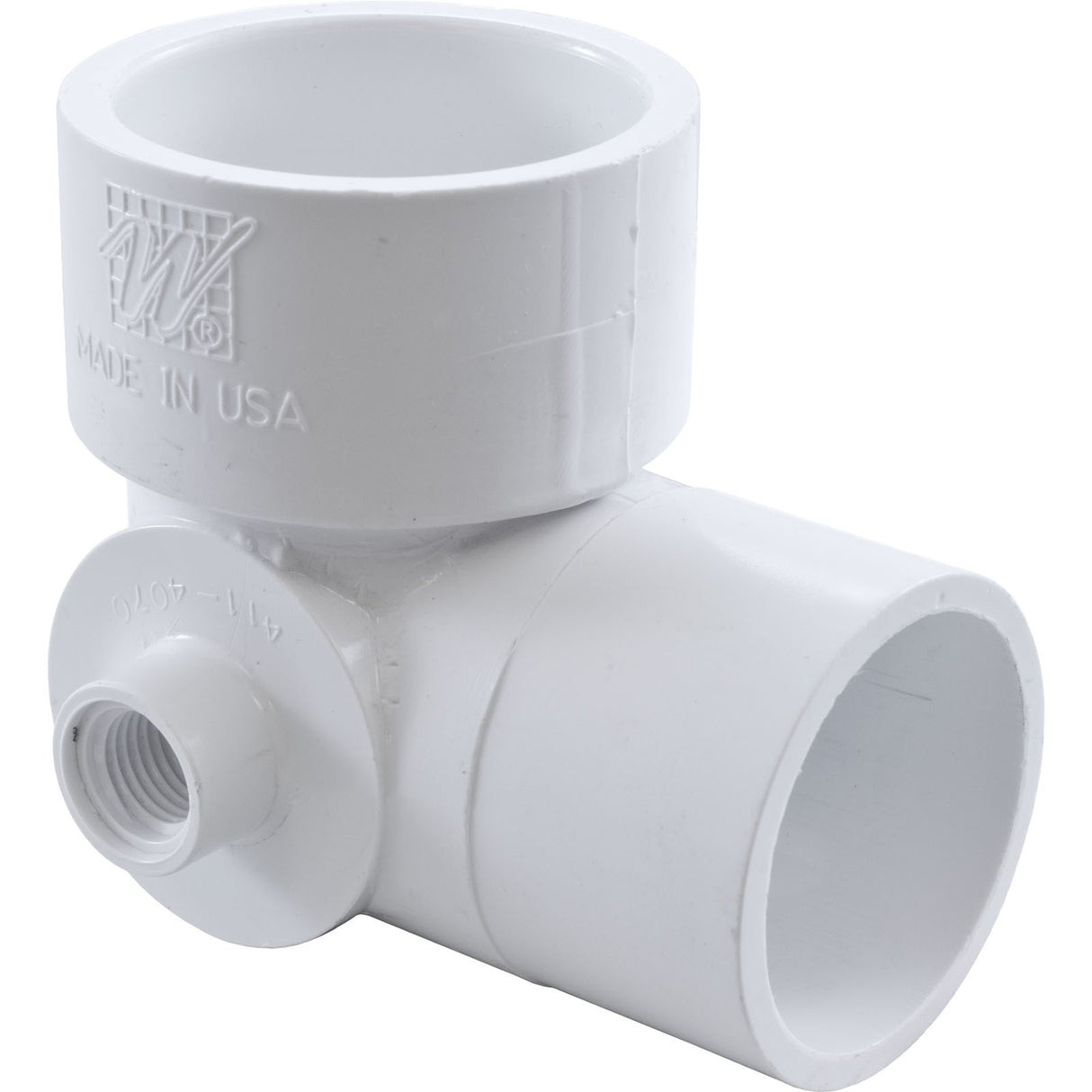 90 Elbow, 1-1/2"s x 1-1/2"spg x 3/8"fpt side, sch40 : 411-4070