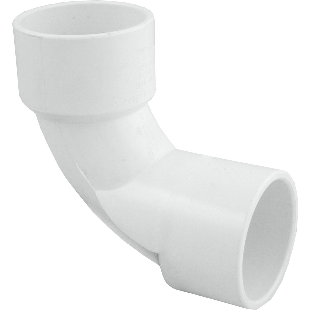 90 Elbow, Sweep, 2-1/2" Slip x 2-1/2" Slip, PVC : 411-9150