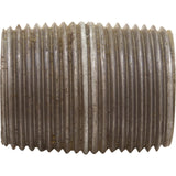 Nipple, Galvanized, 3/4" Male Pipe Thread x Close : ZNG04CL
