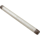 Nipple, Galvanized, 12" x 3/4" Male Pipe Thread : ZNG0412