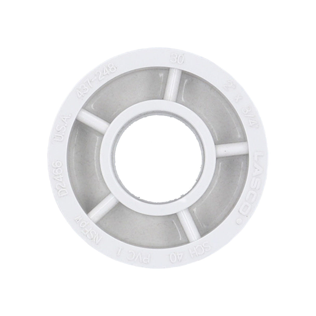 Fitting, PVC, Reducer Bushing, 2"Spg x 3/4"S : 437-248