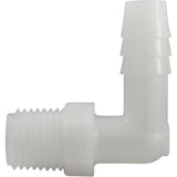 Barb Adapter, 3/8"b x 1/4"mpt, 90 Degree, Nylon : 63102
