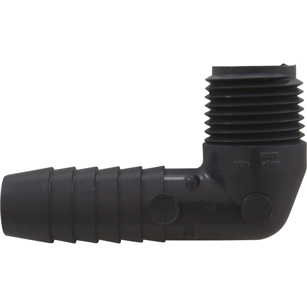 Barb 90 Elbow, Lasco, 1/2"mpt x 1/2"b, PVC : 1413-005