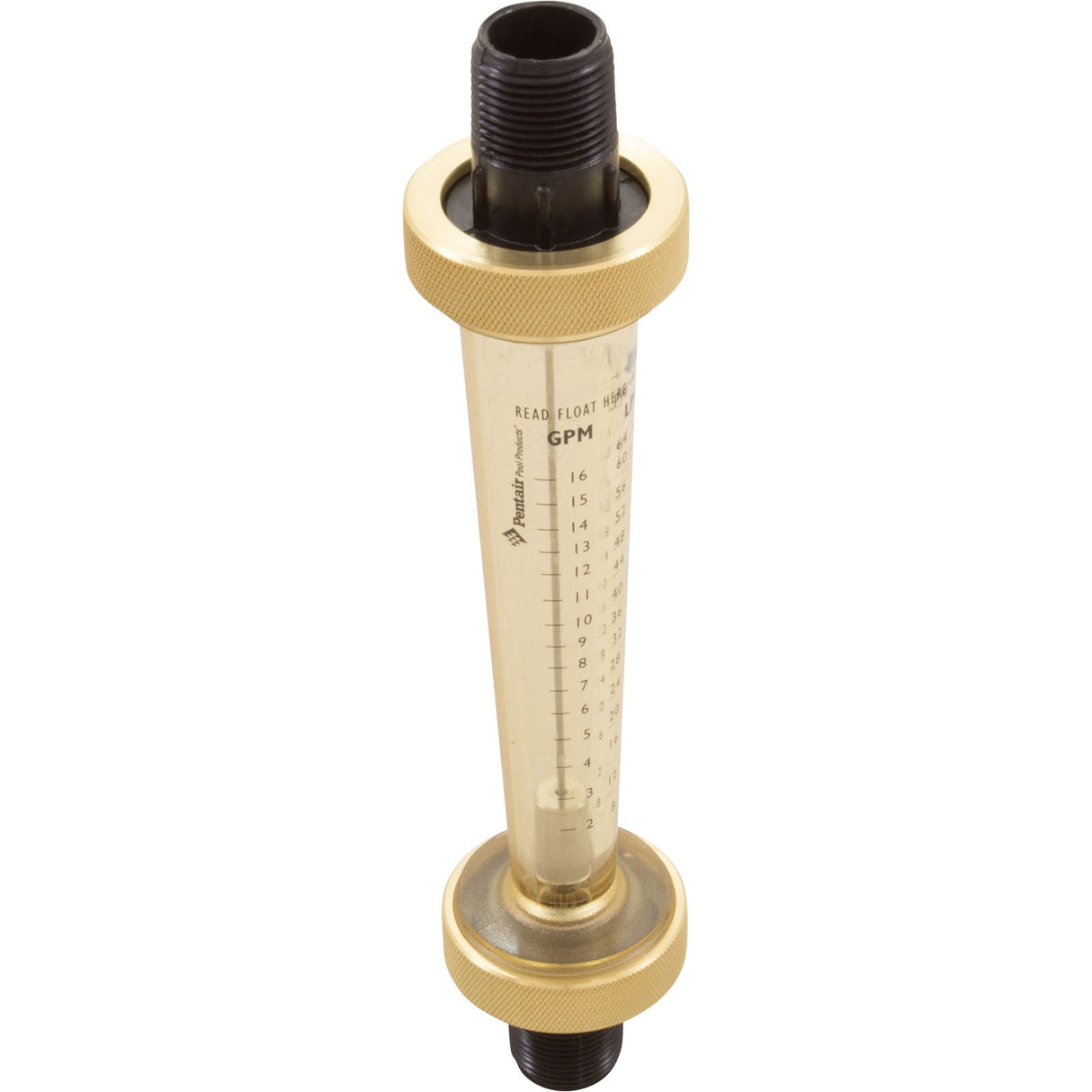 Flow Meter, Pentair, 2-16 gpm, 3/4" Nylon Thd End, Small Body : LDF359N
