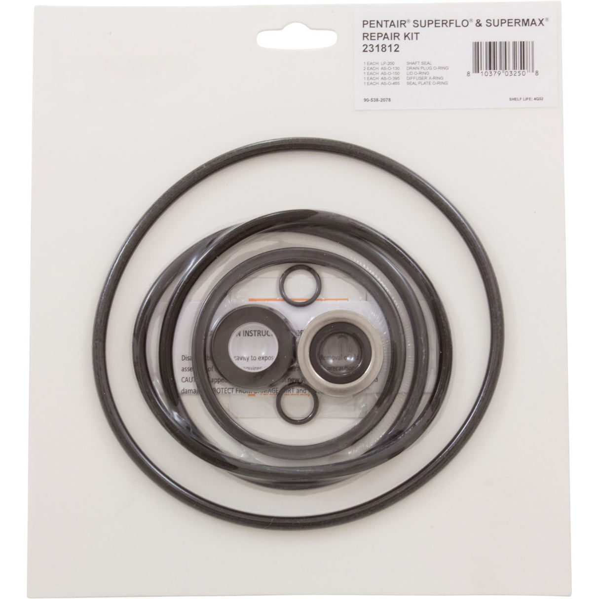 Pump O-Ring Kit, Generic SuperFlo/SuperMax, w/Seal :