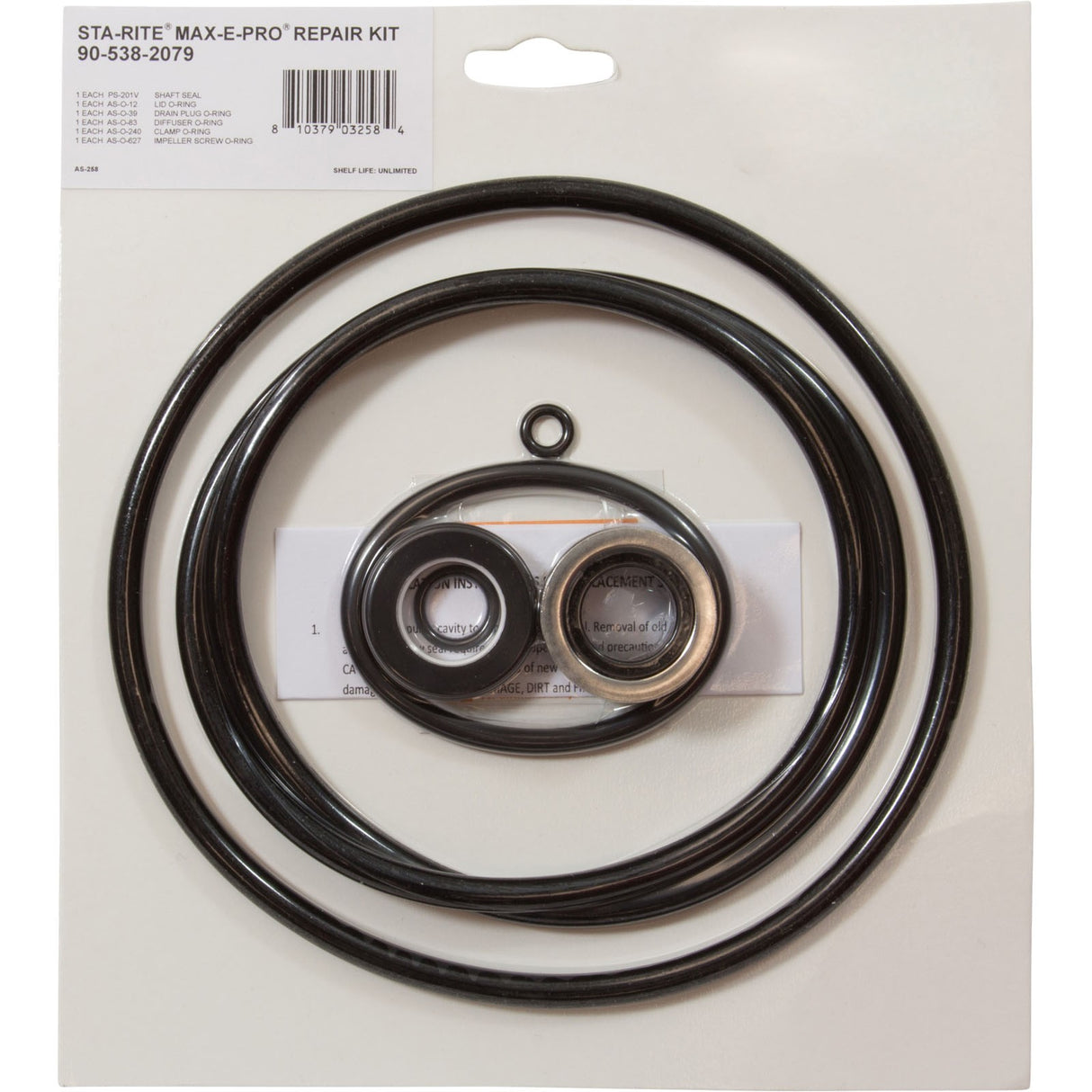 Pump O-Ring Kit, Generic Sta-Rite Max-E-Pro, w/Seal :