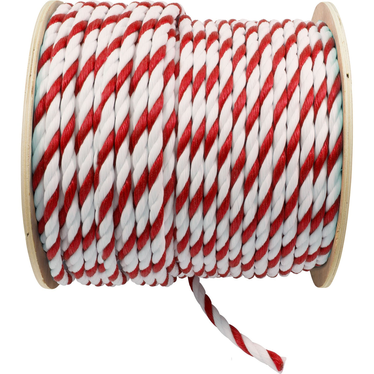 Polypropylene Rope, 1/2"dia, 2 White 1 Red Strand, 600ft : PPR12600RW