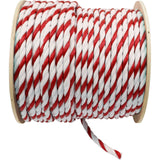 Polypropylene Rope, 1/2"dia, 2 White 1 Red Strand, 600ft : PPR12600RW