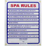 Sign, Spa Rules, 18" x 24" : R230300