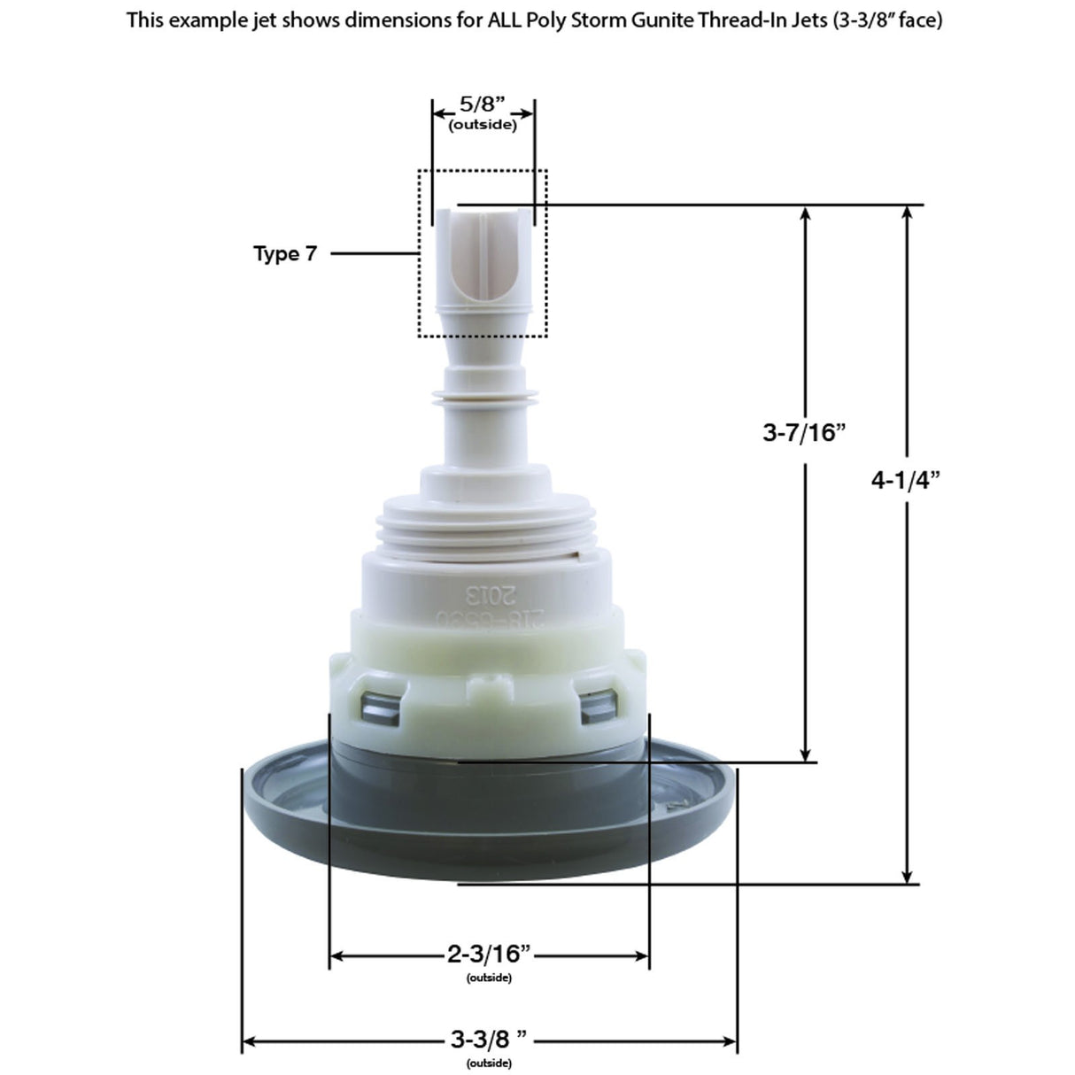 Jet Intl, WW Poly Strm Gun, 3-3/8"fd, TwinRoto, Smth, SS/Gry, Thd : 229-8127S