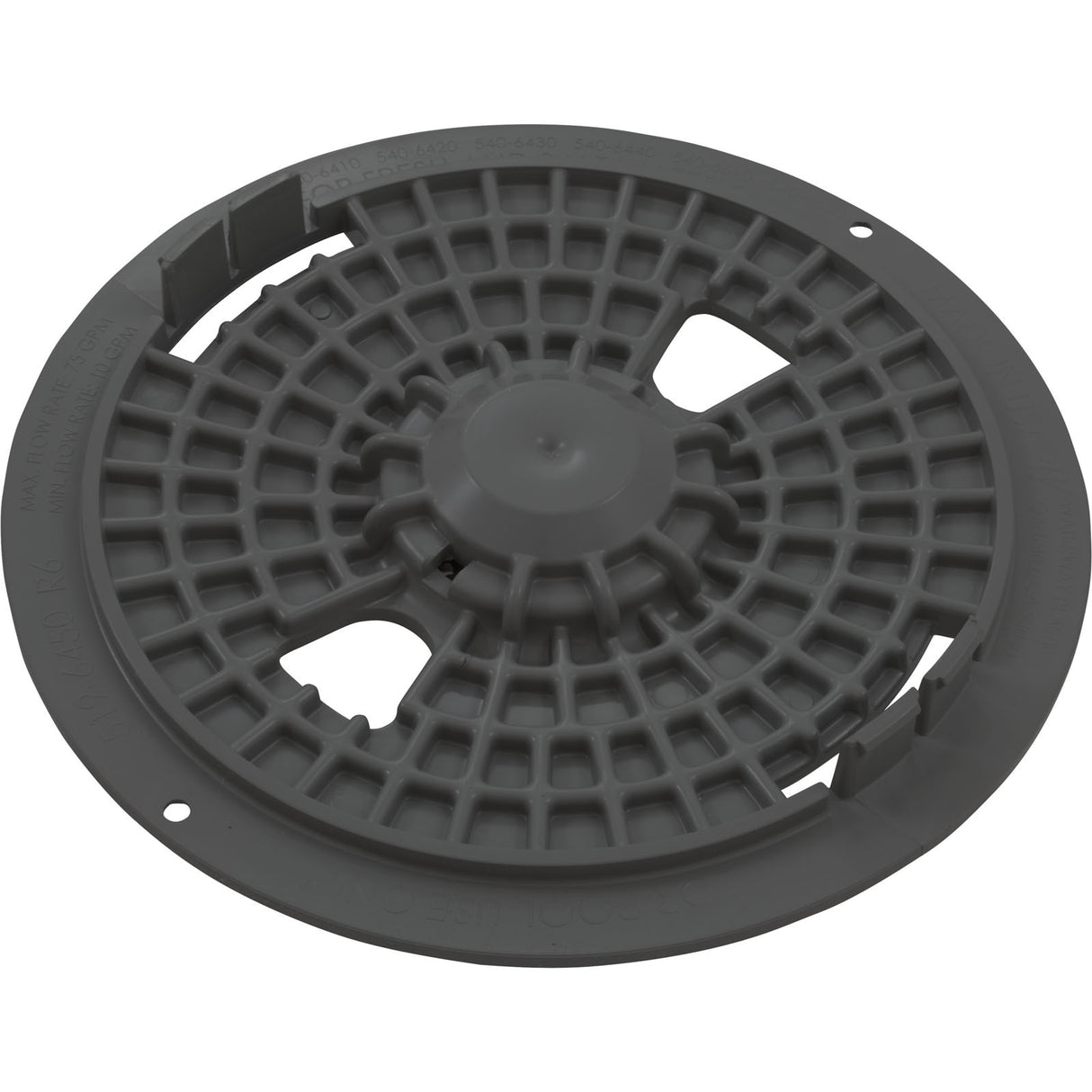 Pool Skimmer Gunite Lid R1 - Drk Gry : 519-6459-DKG
