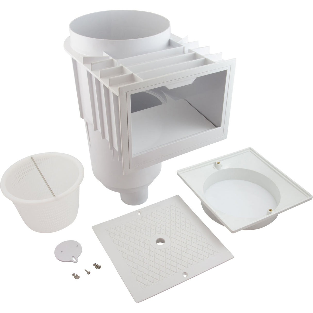 Skimmer Complete, Hayward SkimMaster, 2", Square Cover, White : SP1072T2SQ