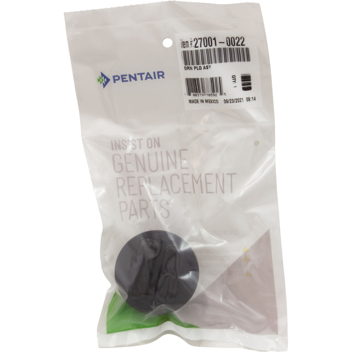 Drain Plug, Pentair Sta-Rite System 3, 1-1/2", with O-Ring : 27001-0022 - StaRite/Pentair - 27001-0022 - PartsForSpas.com