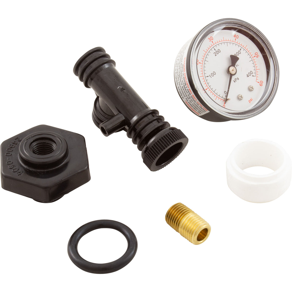 Pressure Gauge Assy, Pentair, System 3, 1/4"mpt, 0-60psi, Back MT : 24850-0105