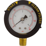 Pressure Gauge, Pentair, 1/4"mpt, 0-60psi, Bottom Mount, Adj Face : 190058Z
