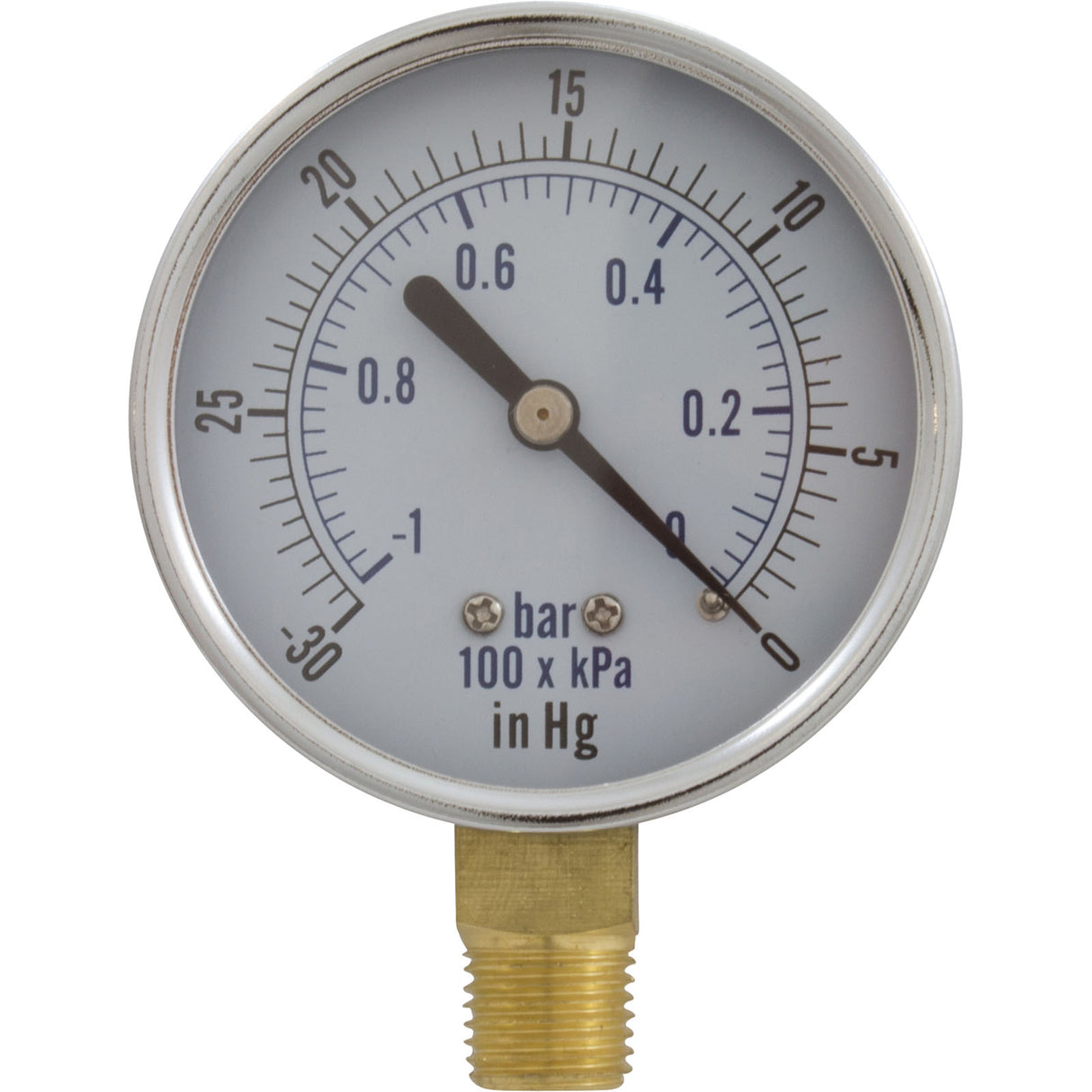 Vacuum Gauge, 1/4" Bottom Connection NPT 0-30HG 2-1/2" Face : 99301499