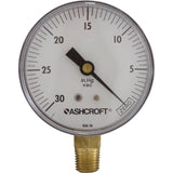Vacuum Gauge, 1/4"mpt, 0-30 in.Hg, Bottom Mount, Generic : 1422