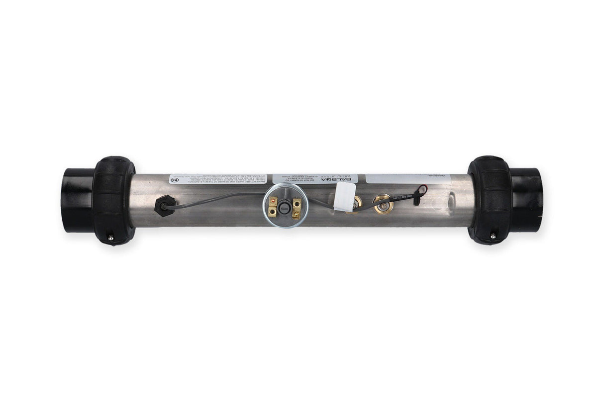 Heater Assembly, Jacuzzi, R574/576, 4.0kW, 230V, 2" x 15"Long, w/1.25 Psi Pressure Switch, Hi-Limit Sensor, Tailpieces : 58048