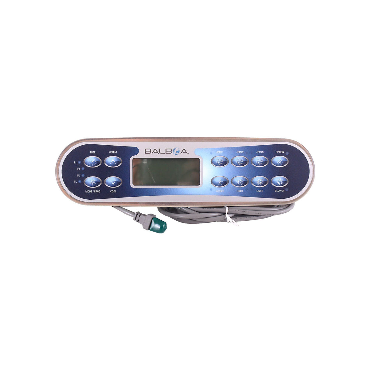 Spaside Control, Balboa ML900, 12-Button, Oblong, LCD, Jets1-Jets2-Jets3-Blower, 7' Cable w/8 Pin Molex Plug : 52654-01