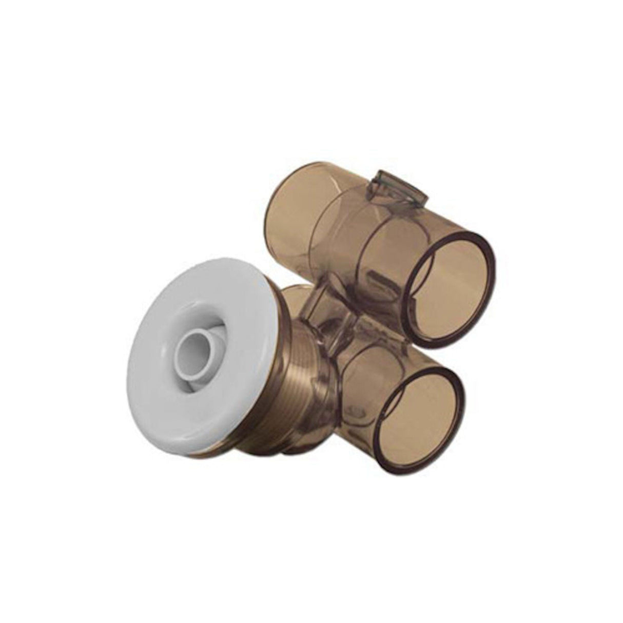 Jet Assembly, HydroAir Slimline, Tee Body, 1"S Water x 1"S Air, 1-1/4"L Wall Fitting, Bone : 10-5250-BON