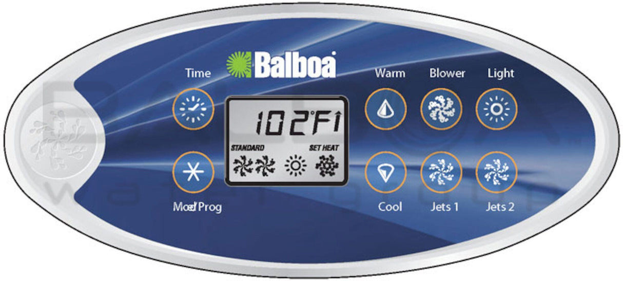 Overlay, Spaside, Balboa VL802D, Oval, Deluxe, 8-Button, Blower-Jets-Jets : 11789