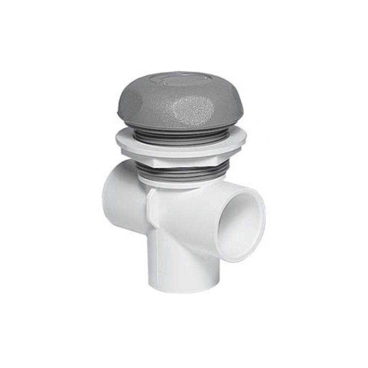 Diverter Valve, Waterway, On/Off, 1" Dual Port, Vertical, 3-Way, 5-Scallop, Gray : 600-4377