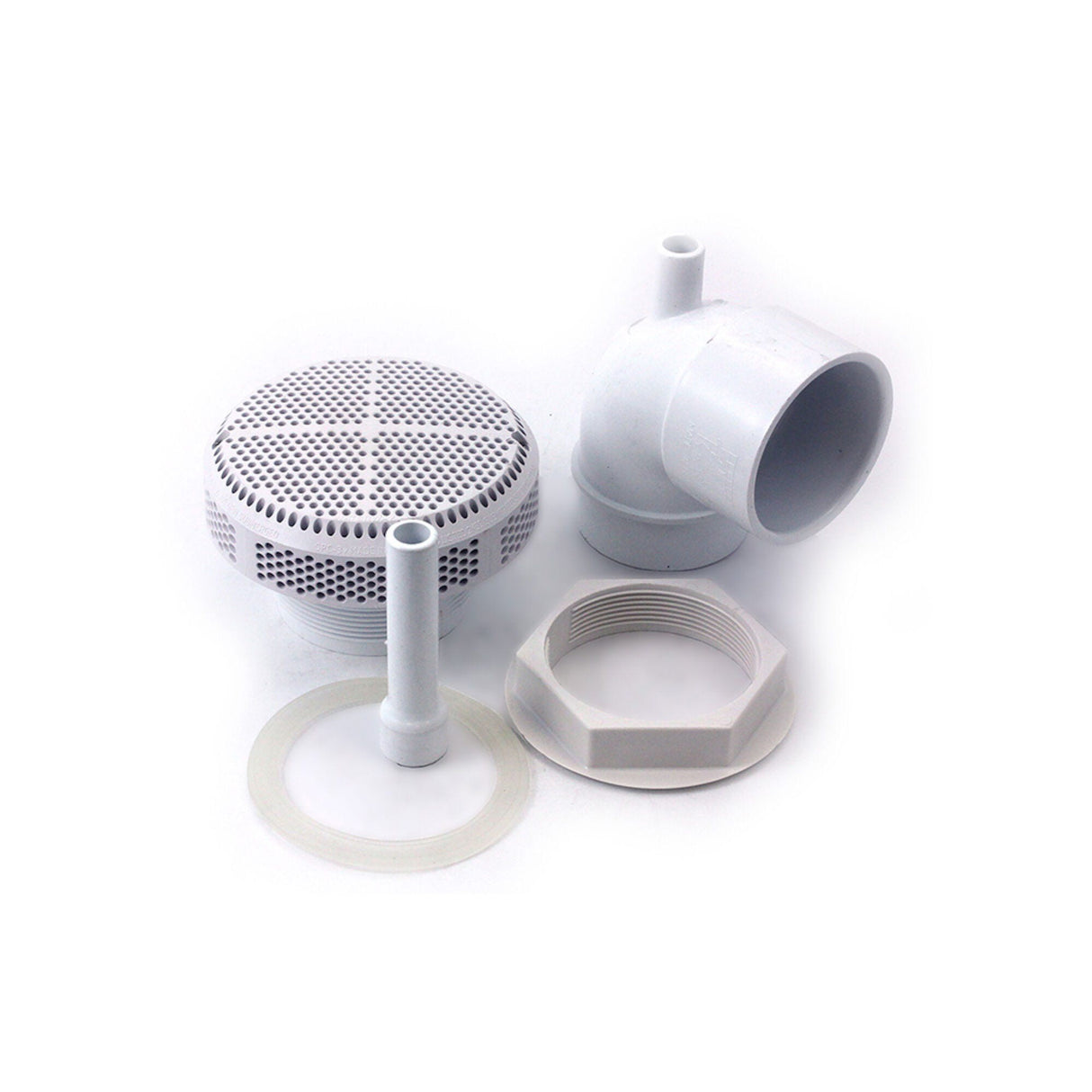 Suction Assembly, Waterway, VGB, Super Hi-Flo, 5"Dia Cover, 2"S 90° Ell, Gray, W/vacuum break : 640-3607V