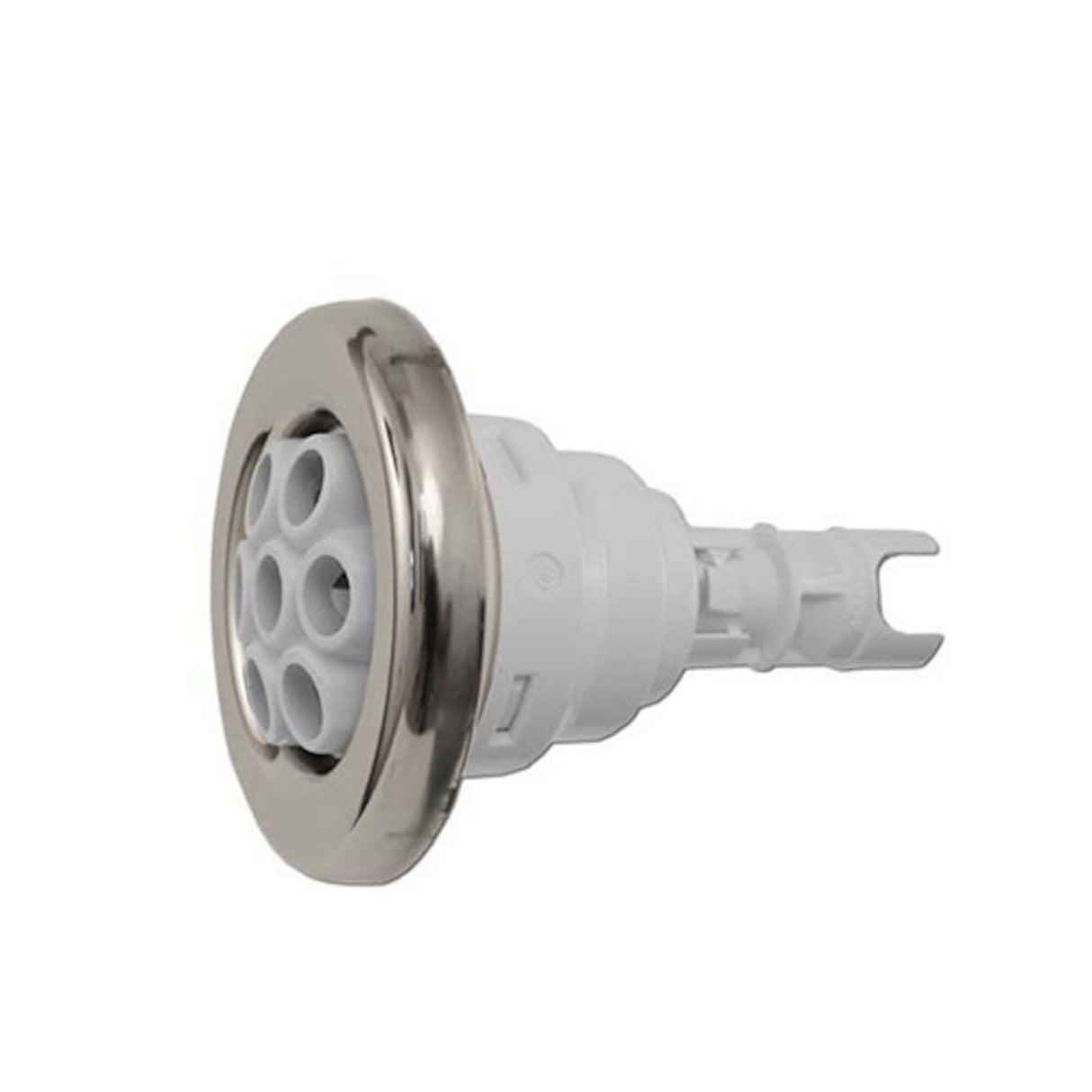 Jet Internal, Waterway Poly Storm, Massage, 3-3/8" Face, 5-Scallop, White w/ Stainless Escutcheon : 212-8030S