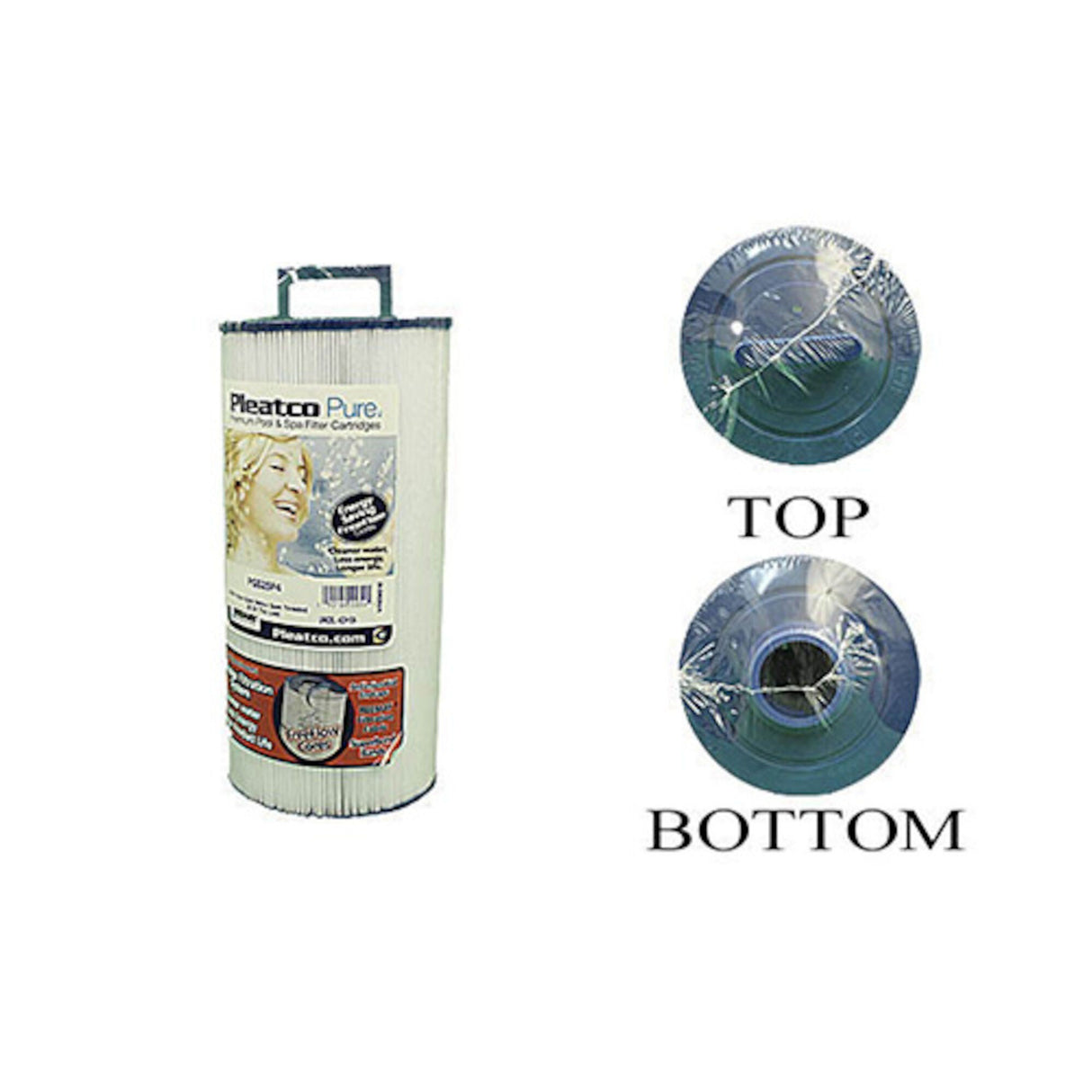 Filter Cartridge, Pleatco, Diameter: 4-5/8", Length: 9-3/4", Top: Handle, Bottom: 1-1/2" MPT, 25 sq ft : PGS25P4