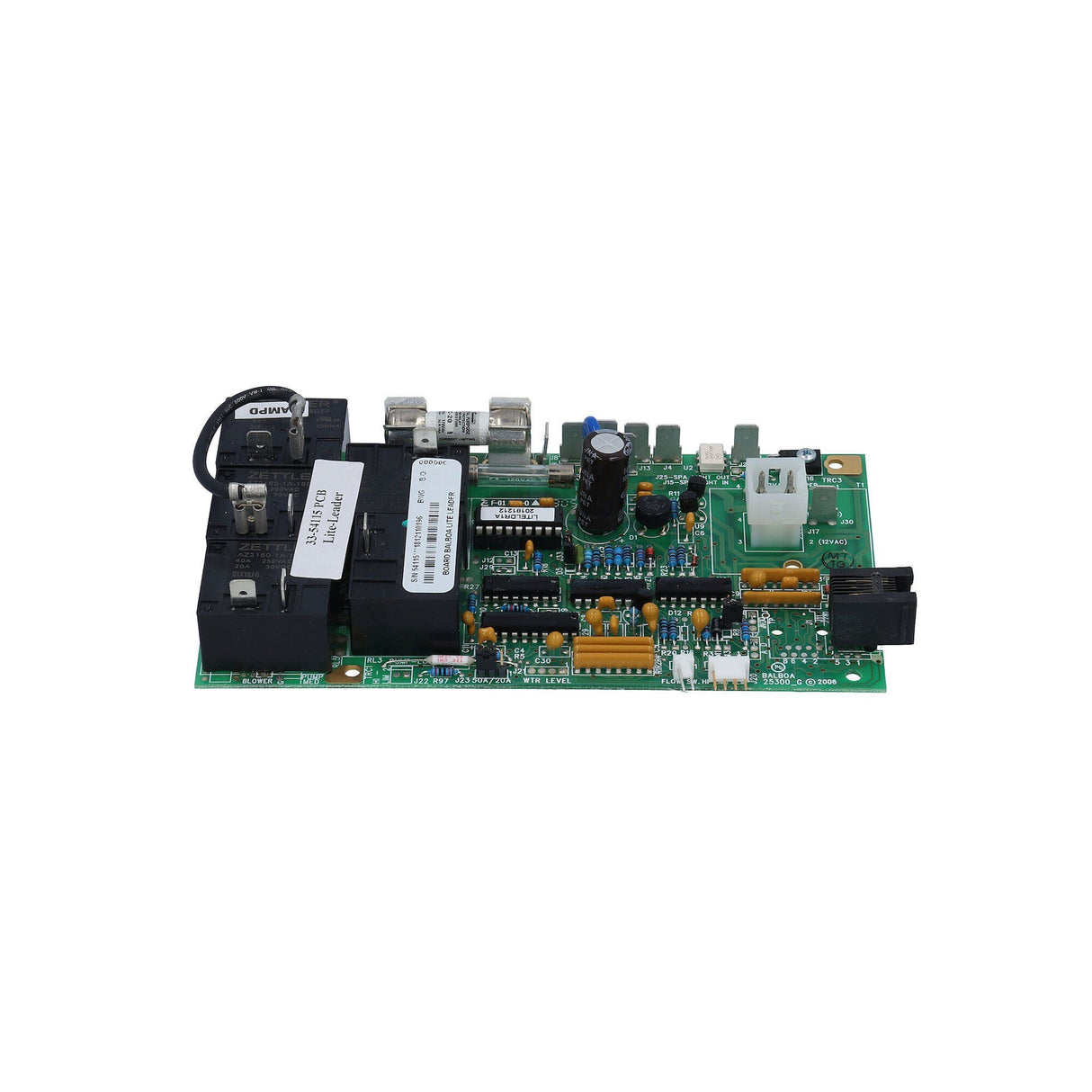Circuit Board, Balboa, Lite Leader, Pump1-Ozone-Light-No Blower, 6 Conn Phone Plug : 54115