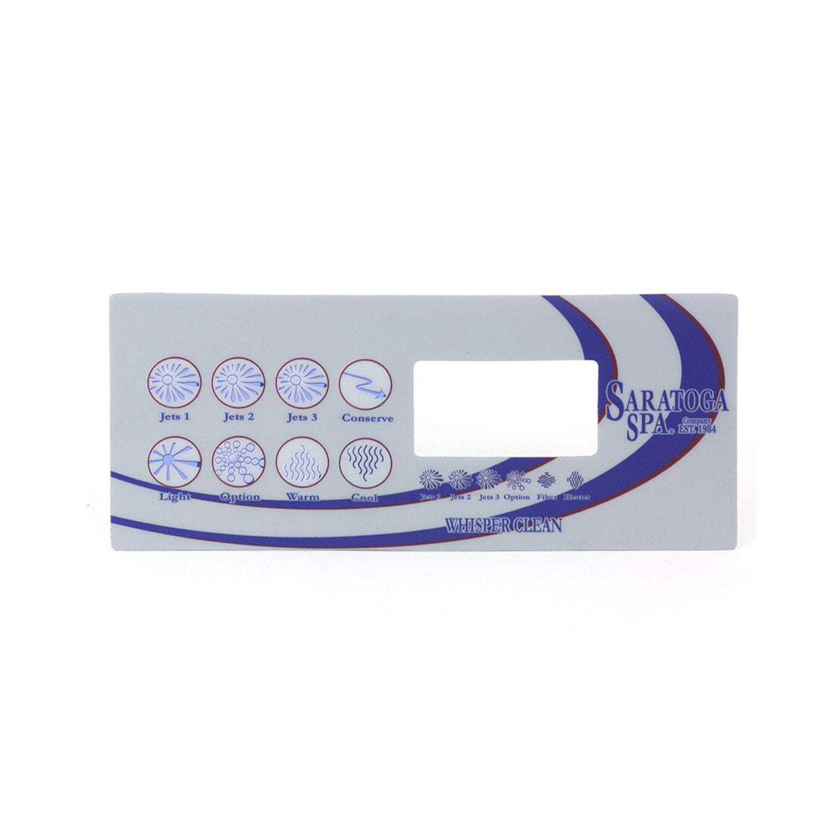 Overlay, Spaside, Saratoga, TSC8-GE1, 8-Button, Pump1-Pump2-Pump3-Blower, For 0200-007113 : 11693