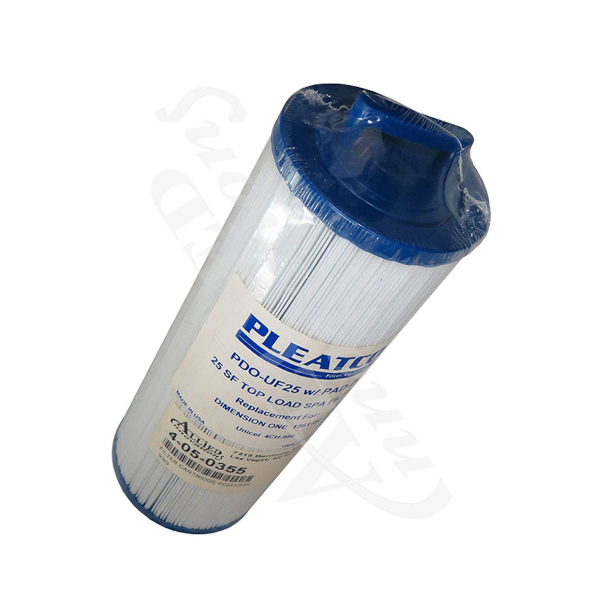 Filter Cartridge, Pleatco, Diameter: 4-5/8", Length: 11-7/16", Top: Handle, Bottom: 1-1/4" SAE, 25 sq ft : PDO-UF25