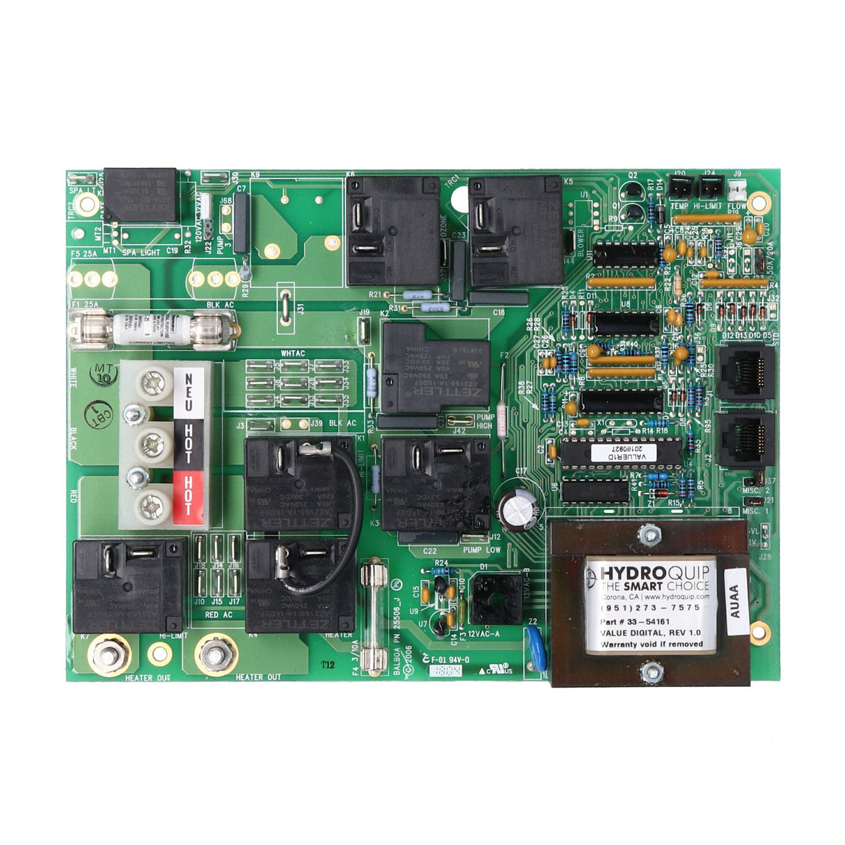 Circuit Board, Balboa, VALUER1, Duplex Digital, 8 Pin Phone Cable : 54161