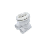 Jet Assembly, HydroAir Micro'ssage, Roto, Tee Body, 1"S Water x 1"S Air, White : 16-5200