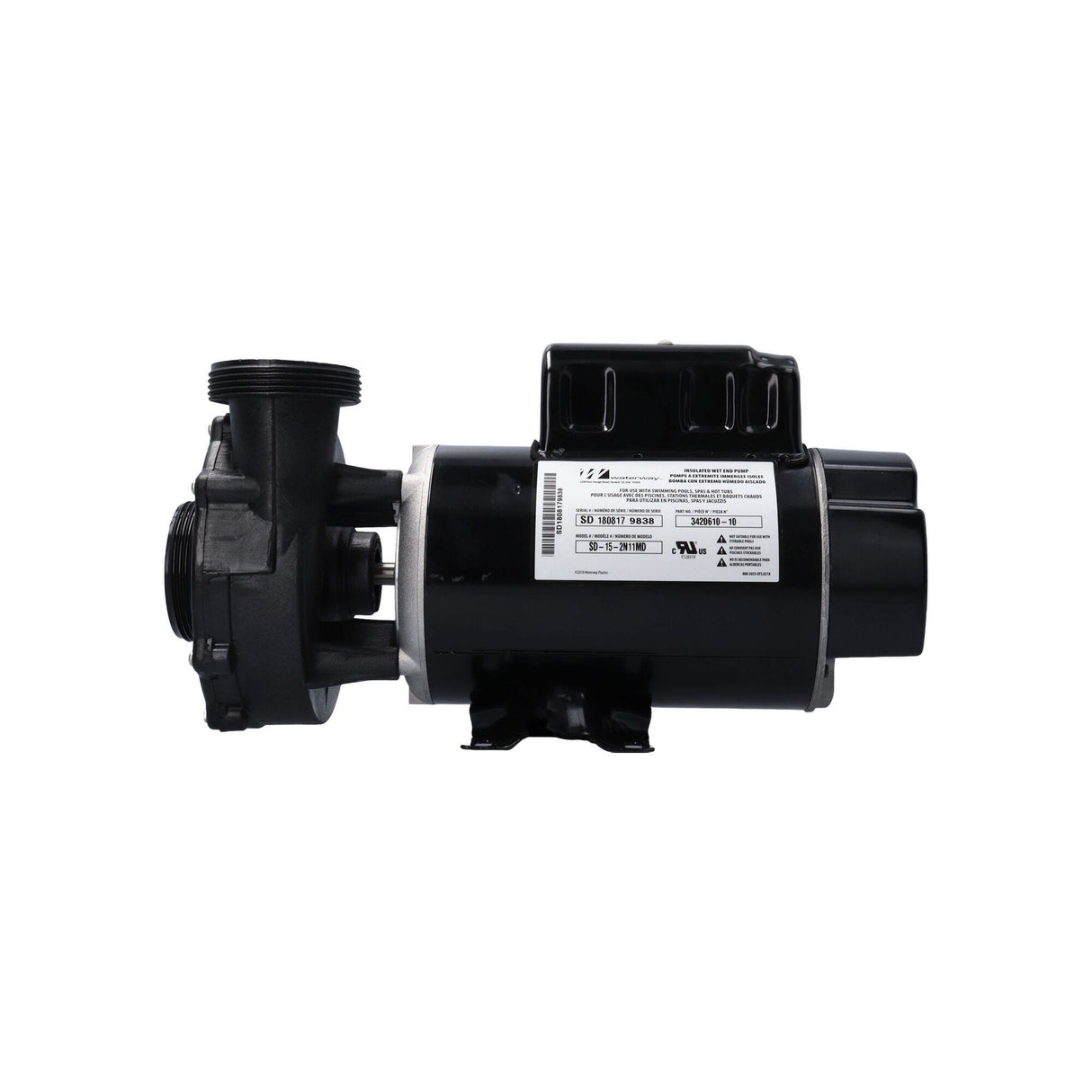 Pump, Waterway Hi-Flo, 1.5HP, 115V, 16.4/4.4A, 2-Speed, 2"MBT, SD, 48-Frame : 300-5010SD