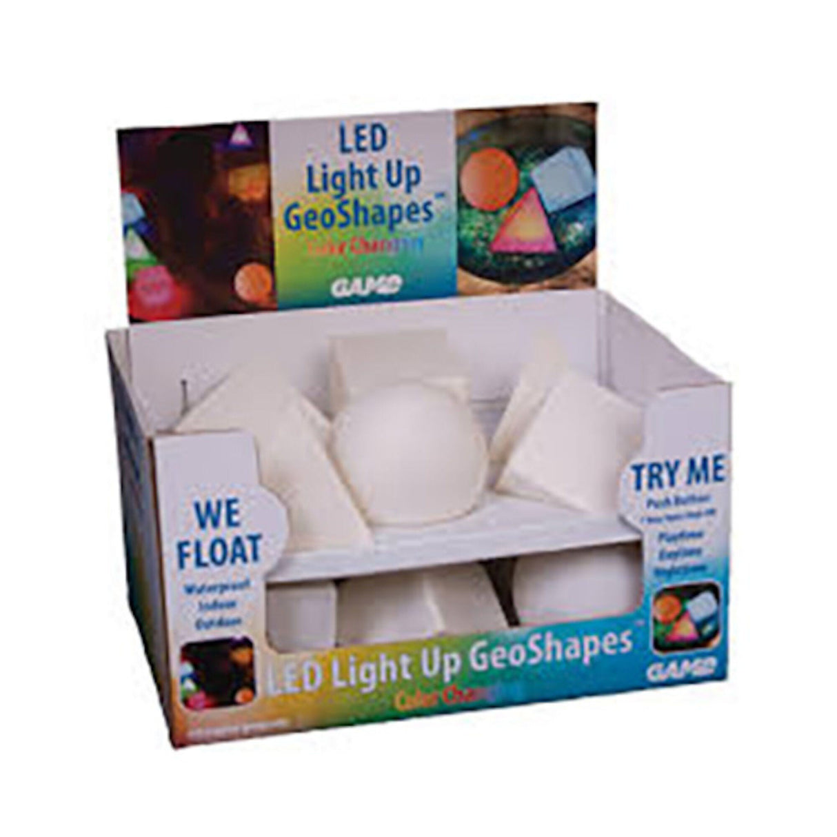 LED Light Up GeoShapes 12 pc display assorted : 3521-12PDQ