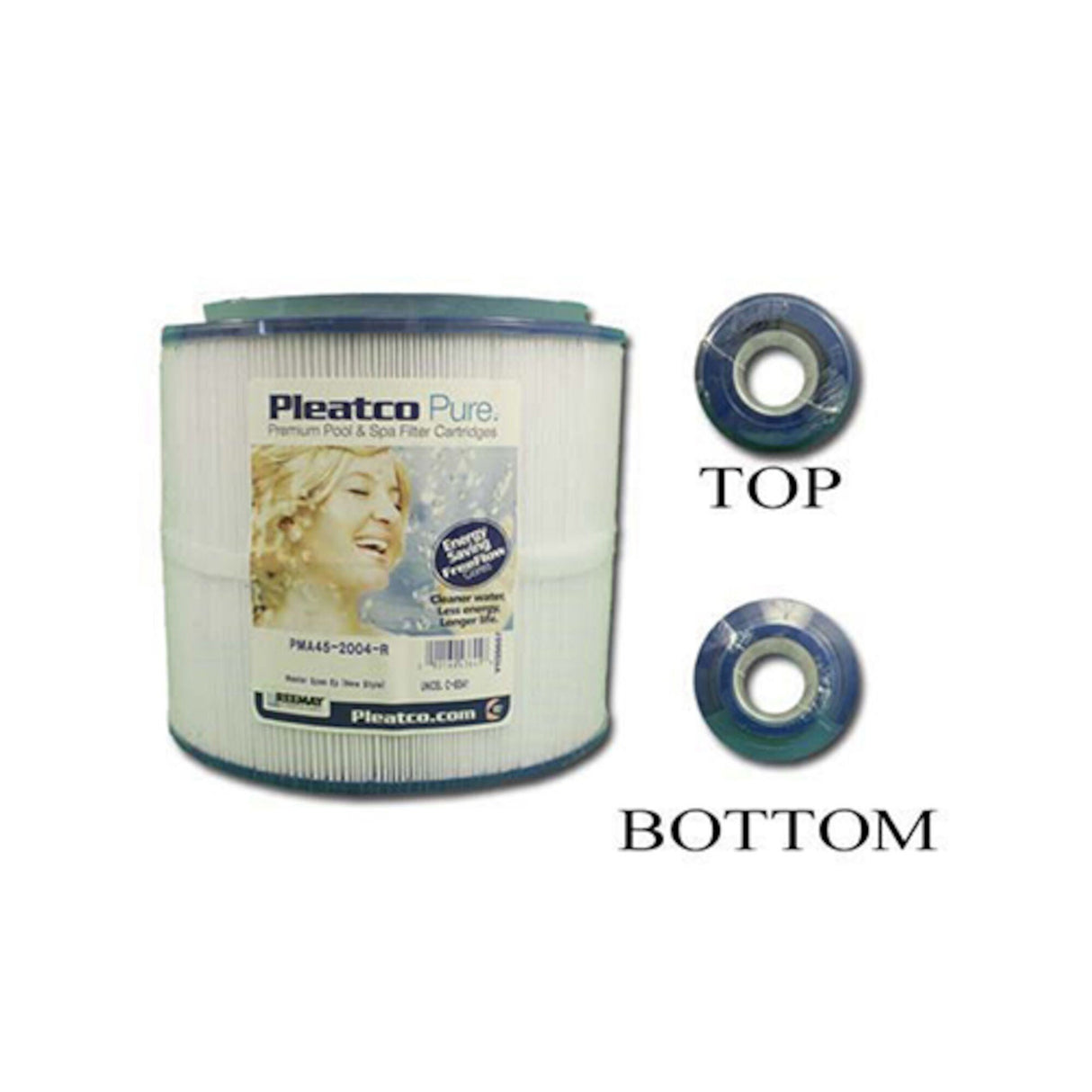 Filter Cartridge, Pleatco, Diameter: 8-1/4", Length: 6-7/8", Top: 4-1/16" Open, Bottom: 4-1/16" Open, 45 sq ft : PMA45-2004-R