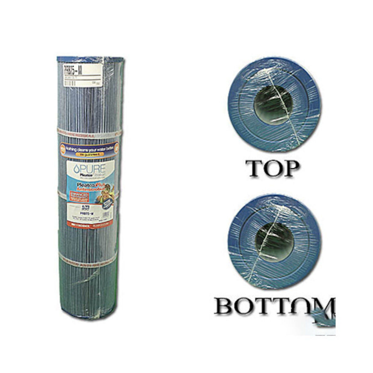 Filter Cartridge, Pleatco, Diameter: 5", Length: 20-1/8", Top: 2-1/8" Open, Bottom: 2-1/8" Open, 75 sq ft : PRB75-M