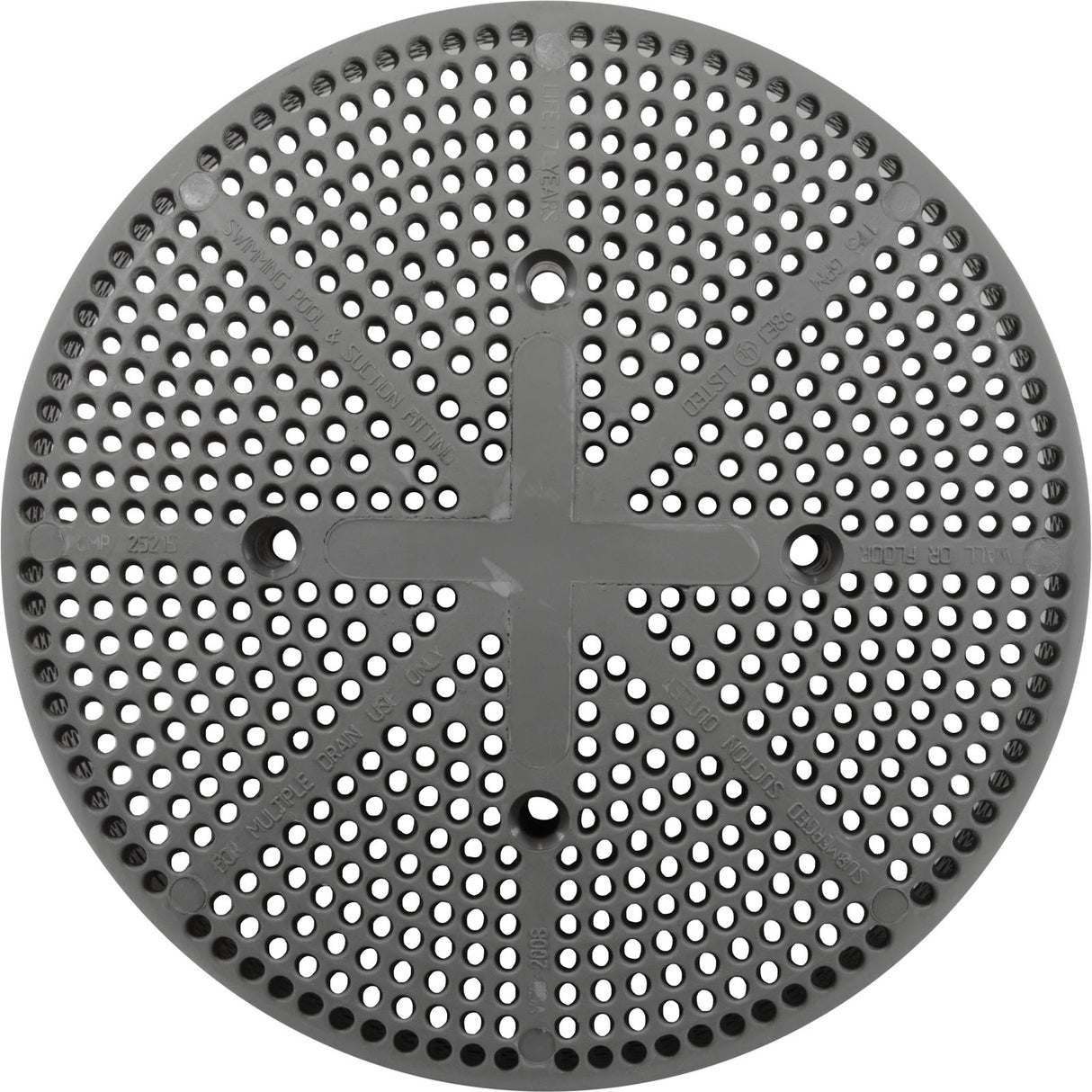 Suction Cover Only, CMP, Fiberglass Pool, (Vgba) Gray : 25215-001-003