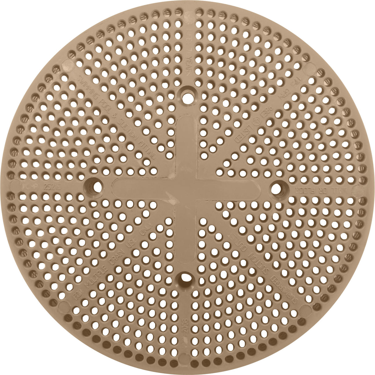Suction Cover Only, CMP, Fiberglass Pool, (Vgba) Tan : 25215-009-003