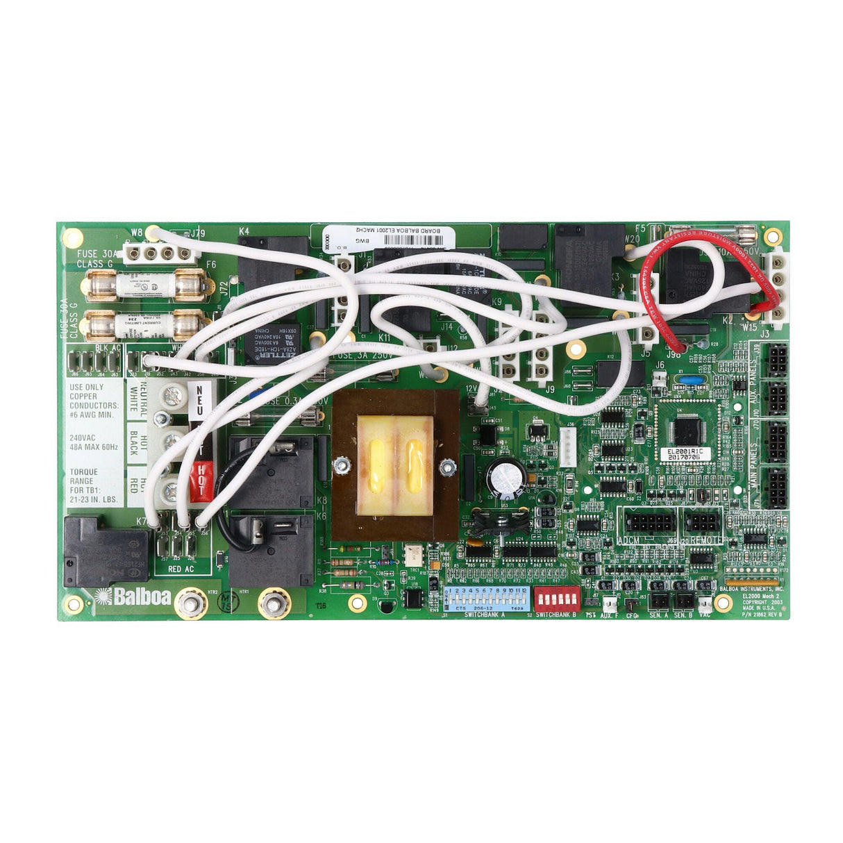 Circuit Board, Balboa, EL2001, M7, Mach 2.1, ML Series, Molex Plug : 53414