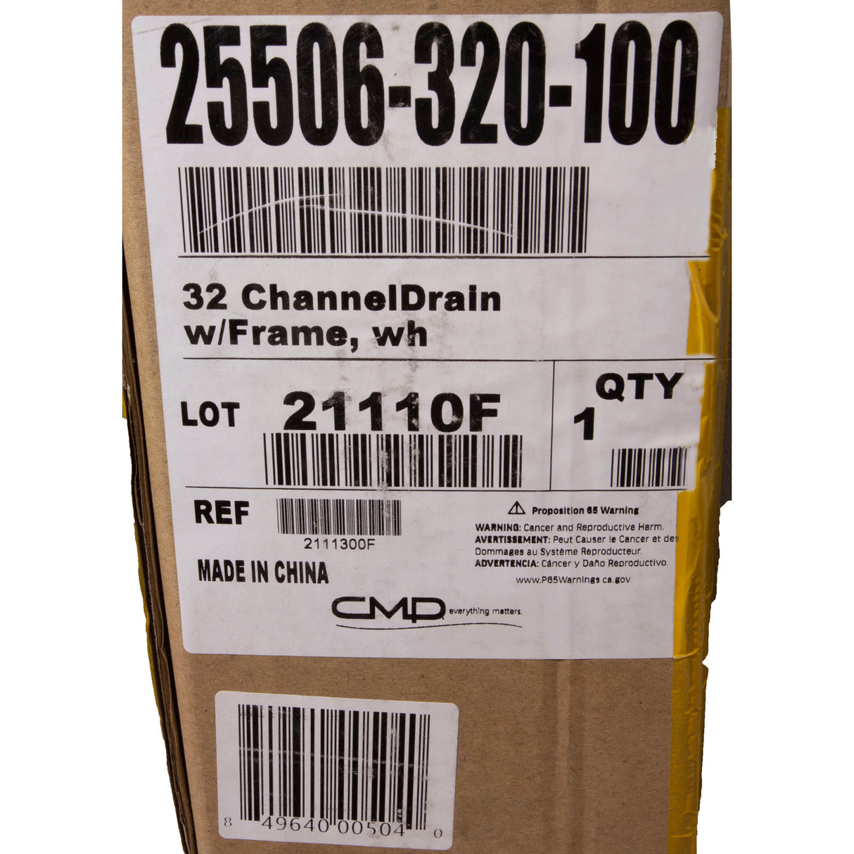32" Channeldrain With Frame, White : 25506-320-100