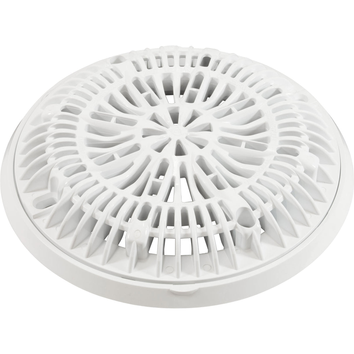 Gunite Main Drain Frame, Galaxy Lid (Av) , White : 25531-000-000