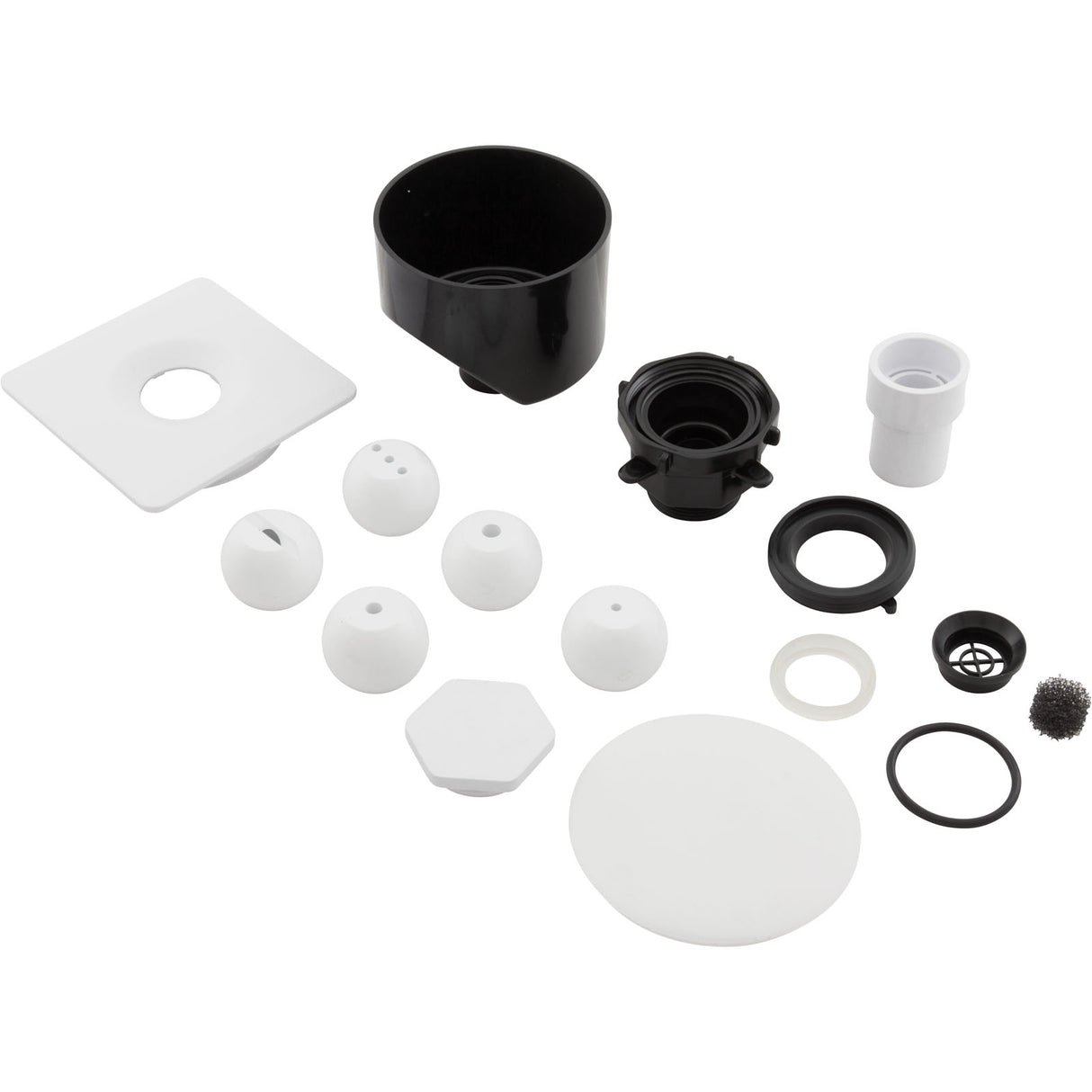 Deck Jet, Multi-Nozzle White, Adjustable, Flangeless, Square : 25598-310-000