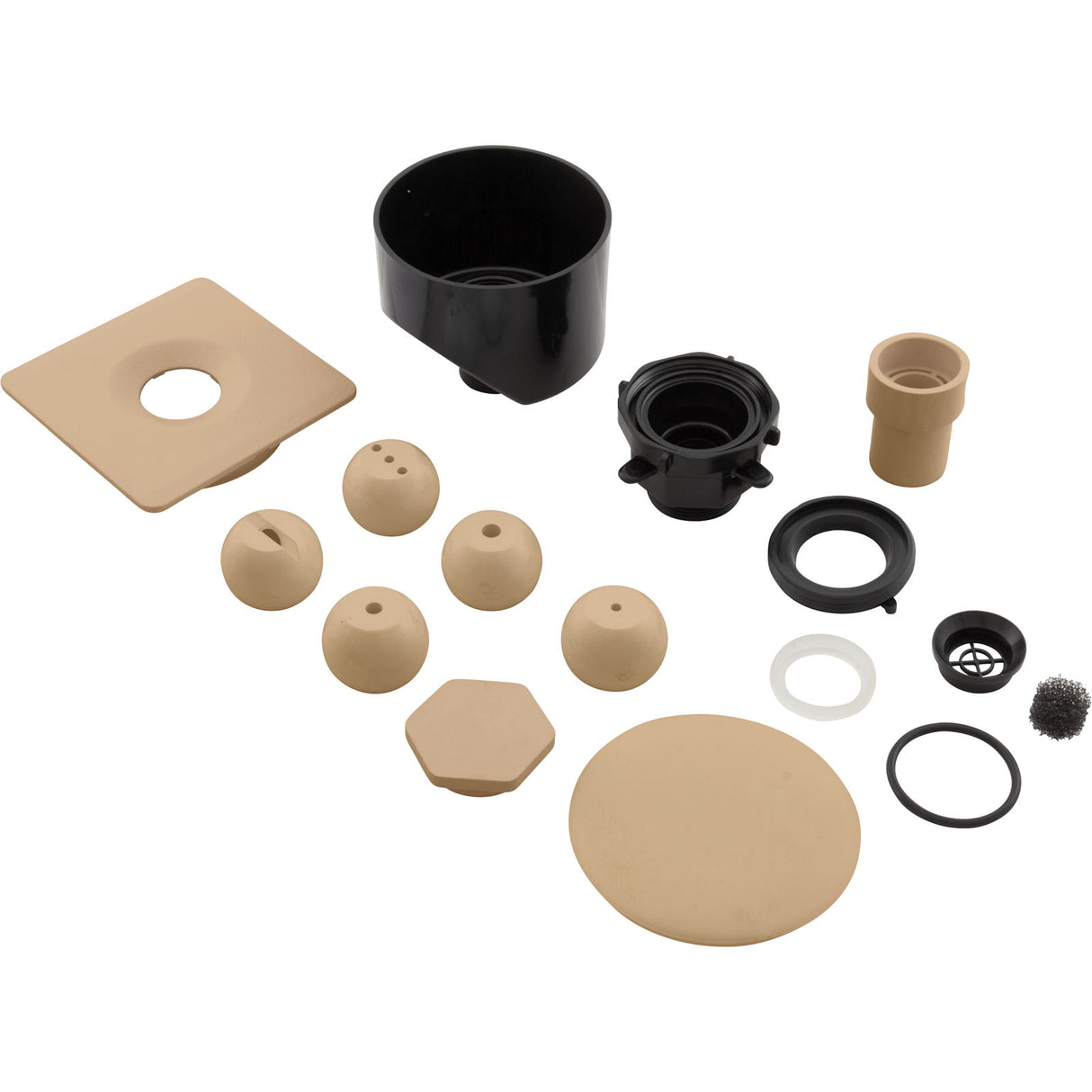 Deck Jet, Multi-Nozzle Tan, Adjustable, Flangeless, Square C : 25598-319-000