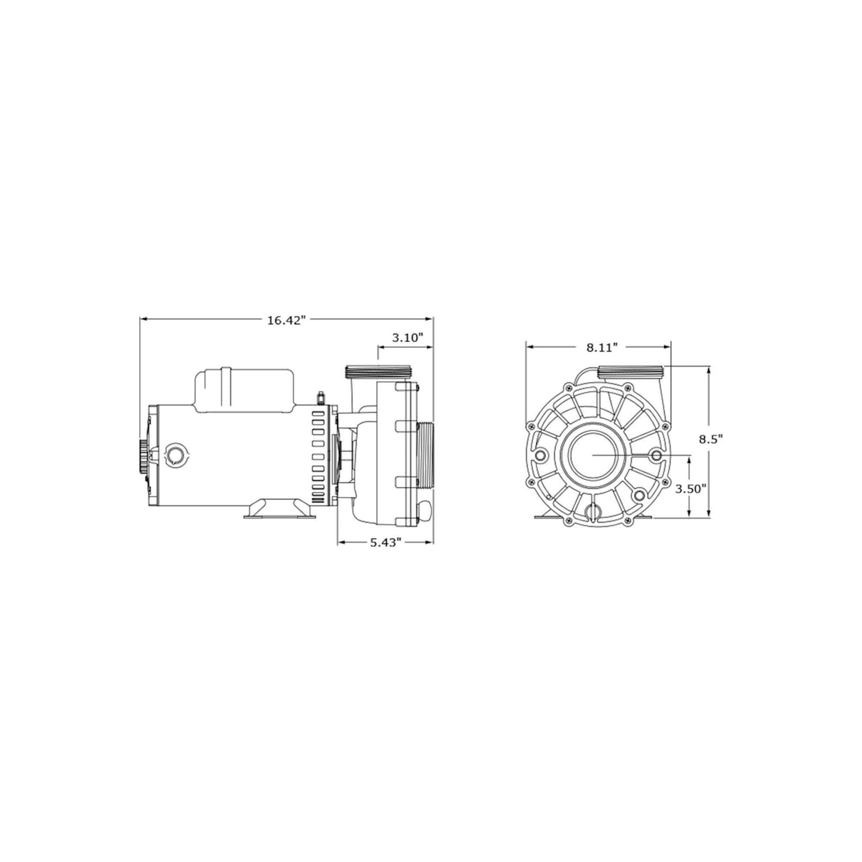 Pump, Aqua-Flo FMXP3, 2.5HP, 10.9/3.2A, 56-Frame, SD, 230V, 2-Speed, 2-1/2" MBT : 08326000-2041