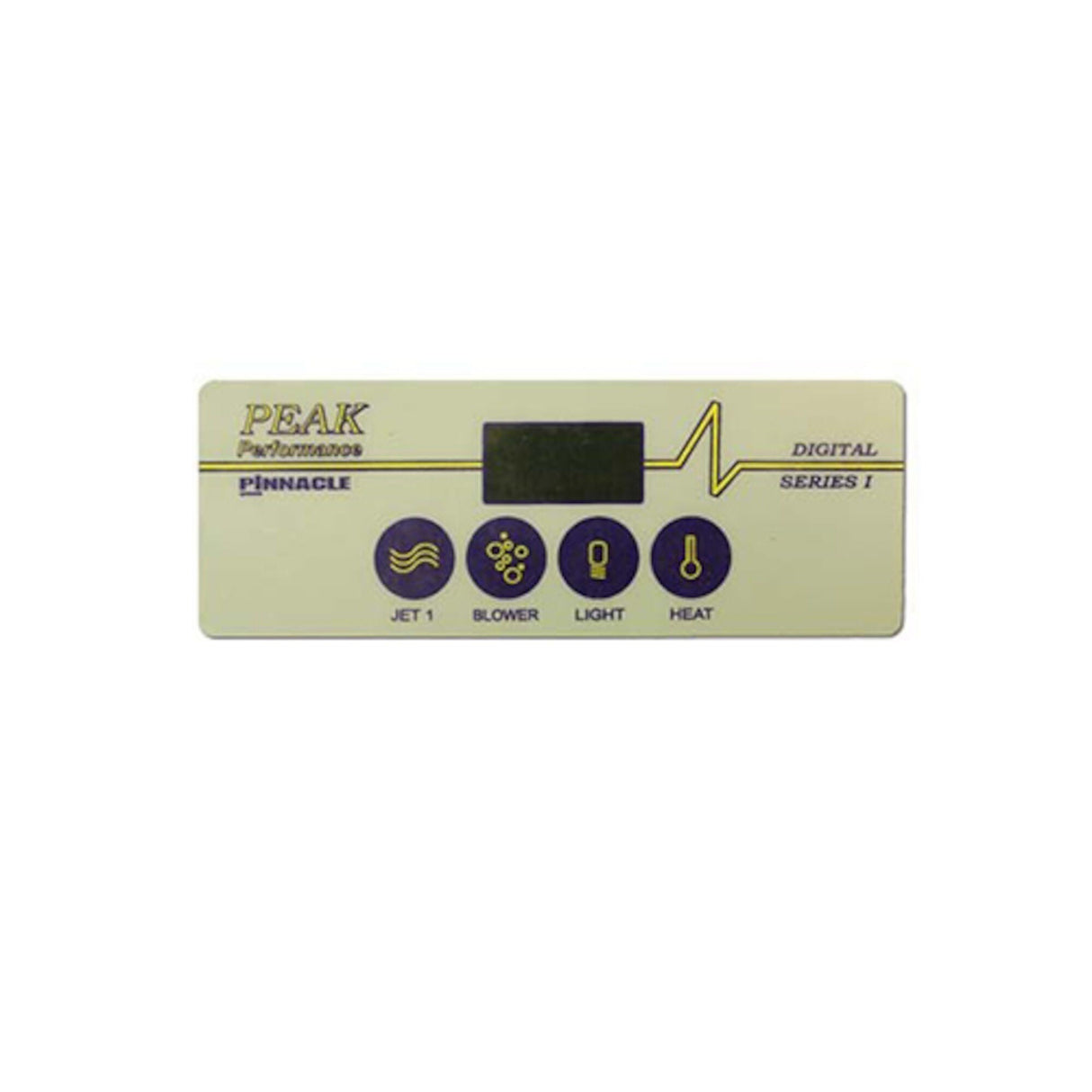 Overlay, Spaside, Pinnacle PCU, 4-Button, Jets-Blower, Light-Temp, For PP-102 : OL-1501A