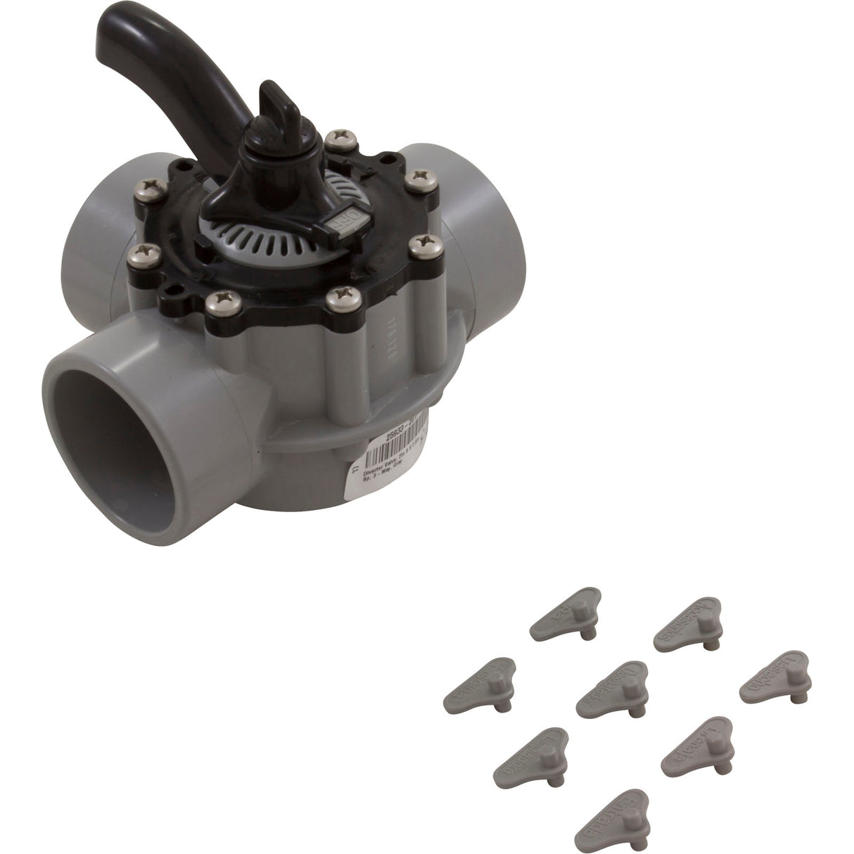 Diverter Valve, 2In S X 2.5In Sp, 3-Way, Gray : 25933-201-000 - Custom Molded Products - 25933-201-000 - PartsForSpas.com