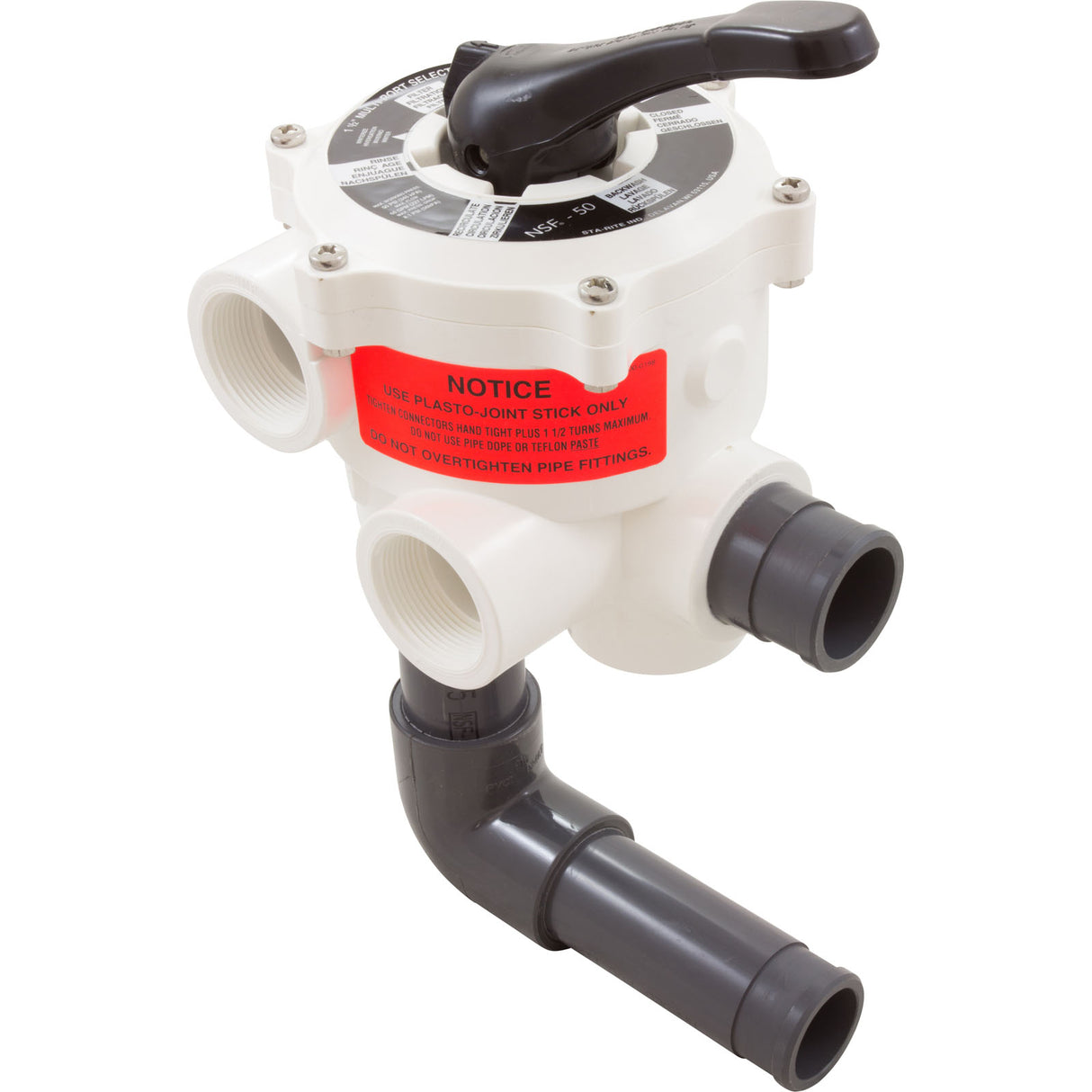Multiport Valve, Sta-Rite Pentair 1-1/2" Side Mount, 6 Pos : 18202-0150H - StaRite/Pentair - 18202-0150H - PartsForSpas.com